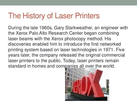 history of the laser printer.
